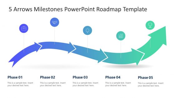 7 Arrows Milestones Powerpoint Roadmap Template 5216