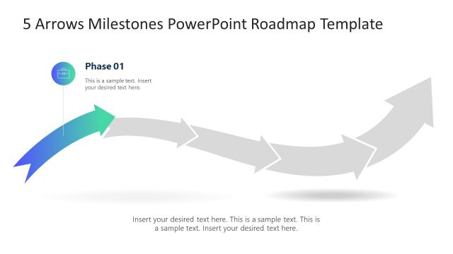 5 Arrows Roadmap PPT Template Design