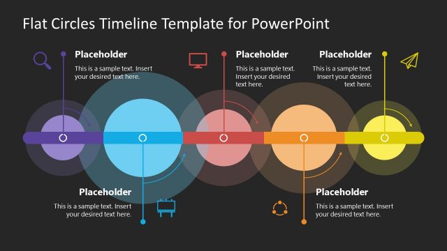 Dark Background Flat Circles Timeline Template