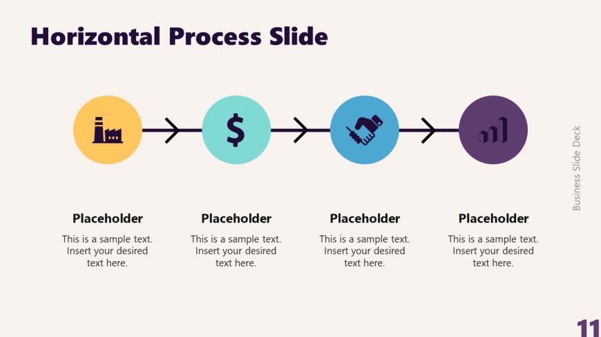 Editable Horizontal Diagram for Process Presentation