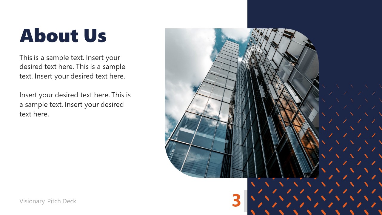 About Us Template Slide for Visionary Pitch Deck