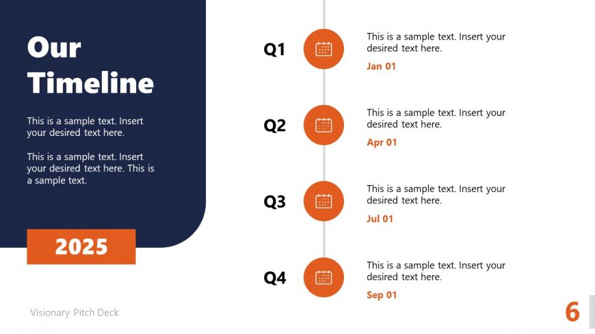 Timeline Presentation Slide - Visionary Pitch Deck Template