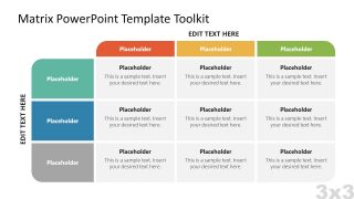 Editable 3x3 Matrix Chart Slide