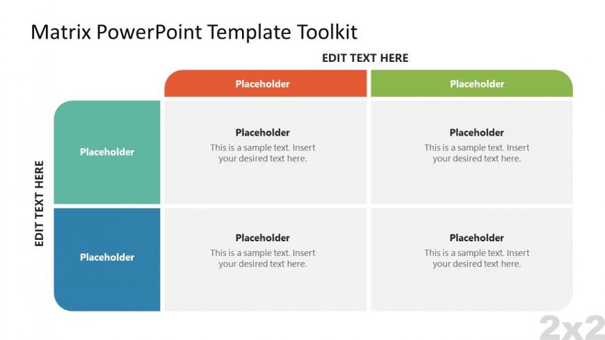 Slide Template with 2x2 Matrix Chart