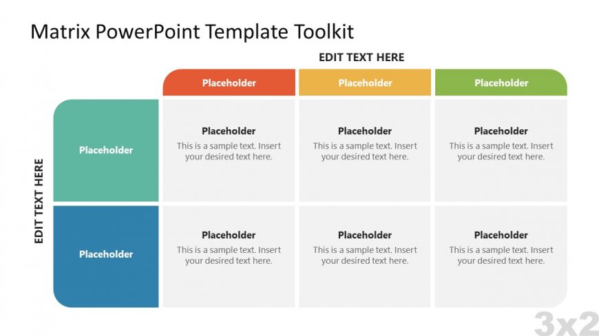 PPT 3x2 Matrix Slide for Presentation