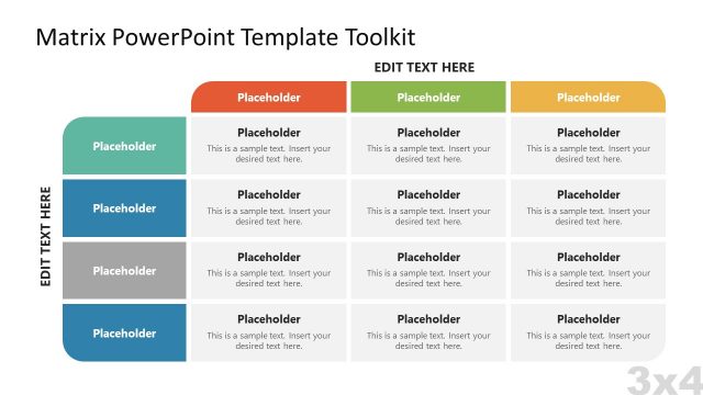 Editable 3×4 Matrix Design for PowerPoint Presentation