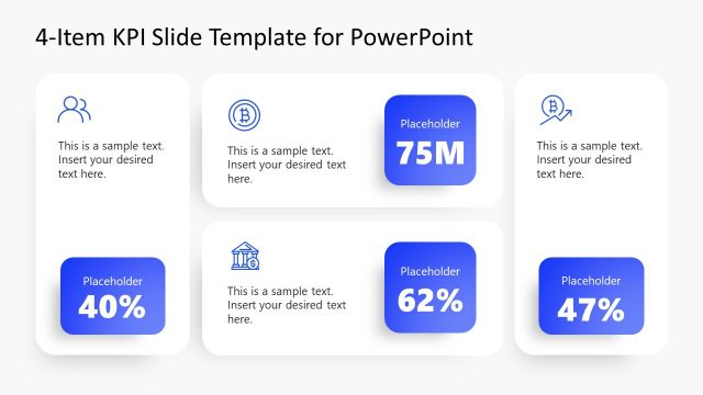 4-Item KPI Slide Template for PowerPoint