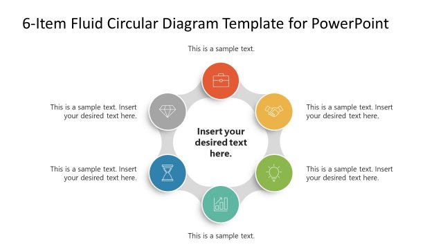 6-Item Fluid Circular Diagram Template for PowerPoint