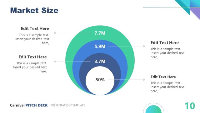 Market Size Presentation with Concentric Circles Diagram