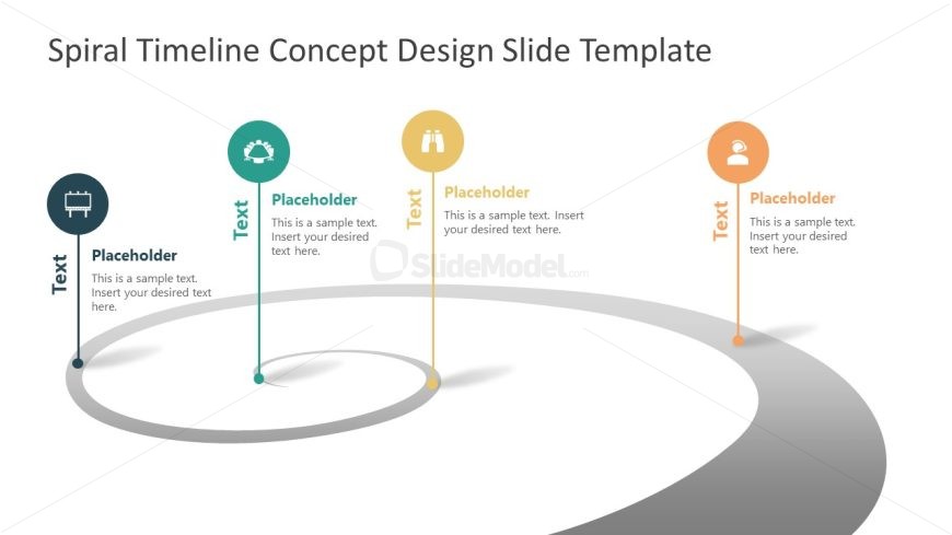 PPT Spiral Shape Timeline Template