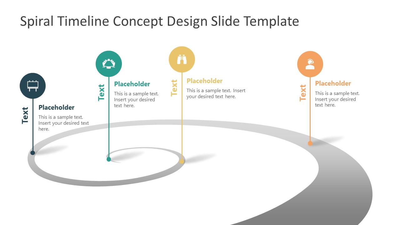 PPT Spiral Shape Timeline Template