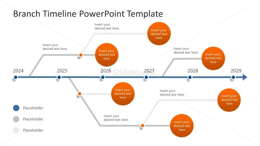 Branch Timeline PPT Template Slide