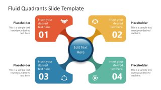 PPT Slide Template with Fluid Quadrants Diagram