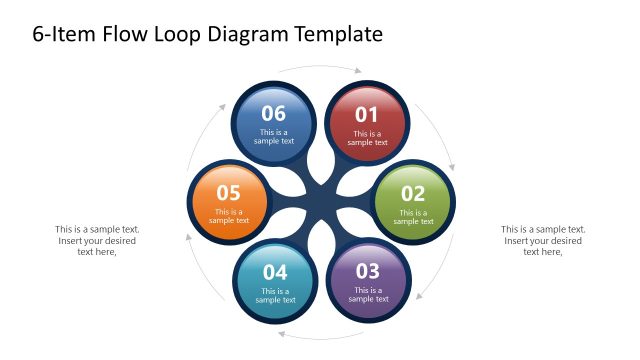 6-Item Flow Loop PowerPoint Template Diagram