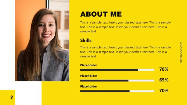 About Me Slide Design for Job Search Presentation