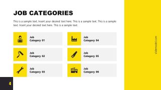 Editable Job Categories Slide with Infographic Icons