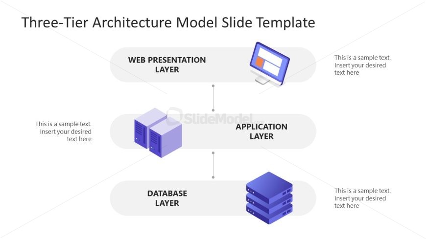 PPT Three-Tier Architecture Diagram for Presentation