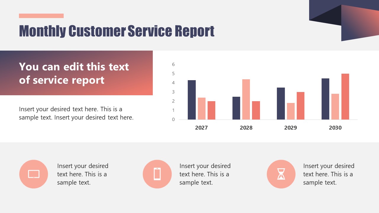 Customer Service Report Powerpoint Template