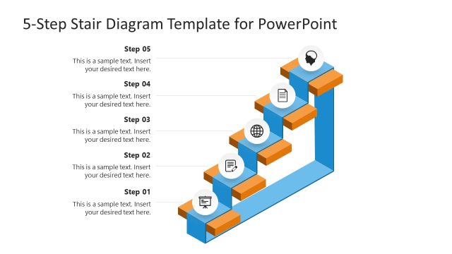 5-Step Stair Diagram PowerPoint Template