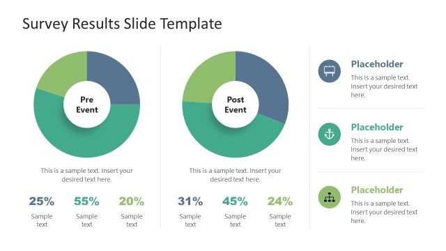 Survey Results Template Slide with Two Circular Shapes