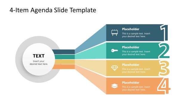 4-Item Agenda Slide Template with Core Element