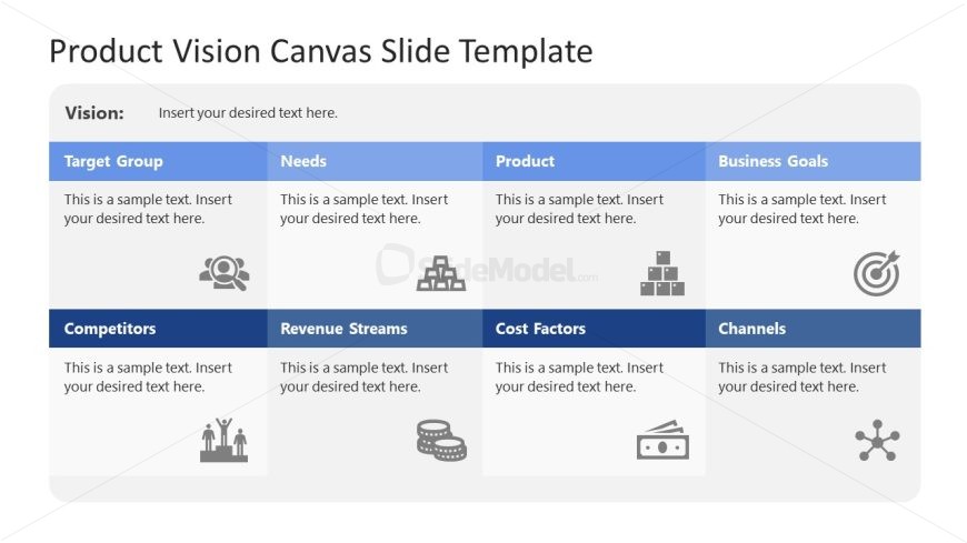 Product Vision Canvas Slide with Segments