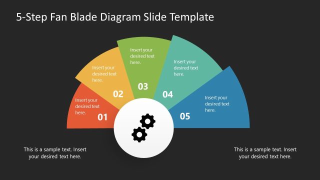 Editable 5-Step Fan Blade Diagram for PowerPoint