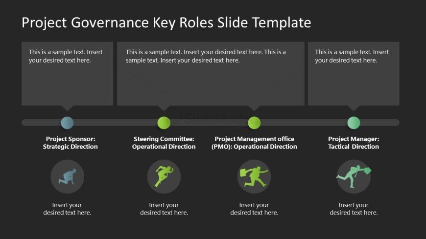 Dark Background Project Governance Roles Slide Template