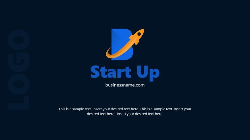 PowerPoint Dark Background Slide with Logo for PPT Presentation