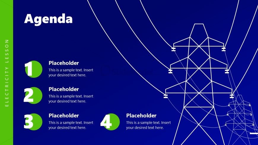 Editable Presentation Agenda Slide for Electricity Lesson