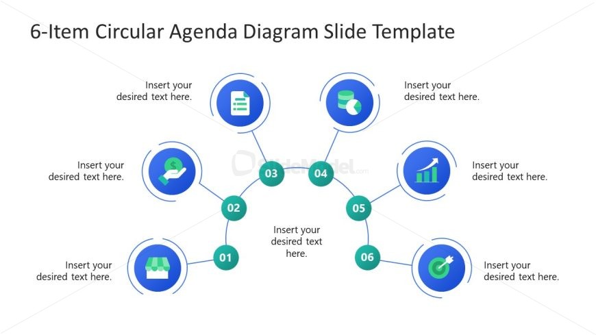 6-Item Circular Agenda Template for Presentation