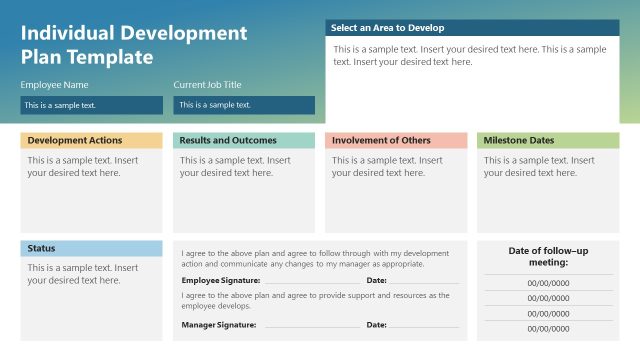 Dashboard Slide for Individual Development Plan