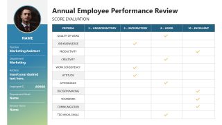 PPT Slide Template for Annual Employee Performance Review