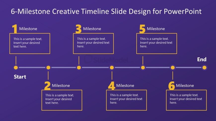 Creative 6-Milestone Timeline Template for Presentation