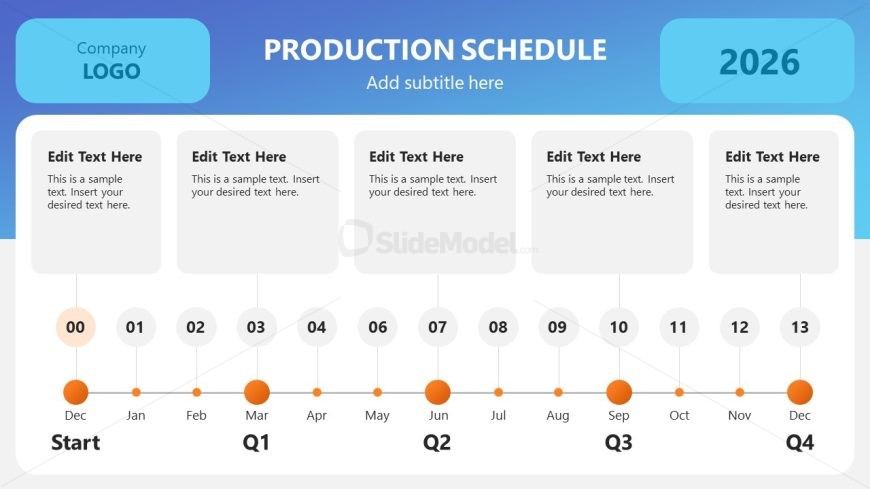 Editable Production Schedule Presentation Slide Template