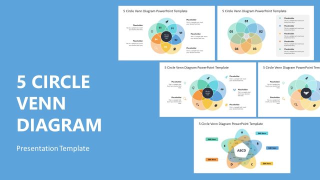 5 Circle Venn Diagram PowerPoint Template