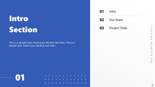 Hackathon Project Presentation Intro Section Slide