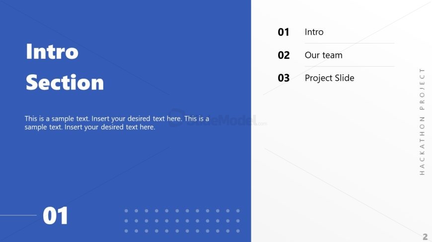 Hackathon Project Presentation Intro Section Slide