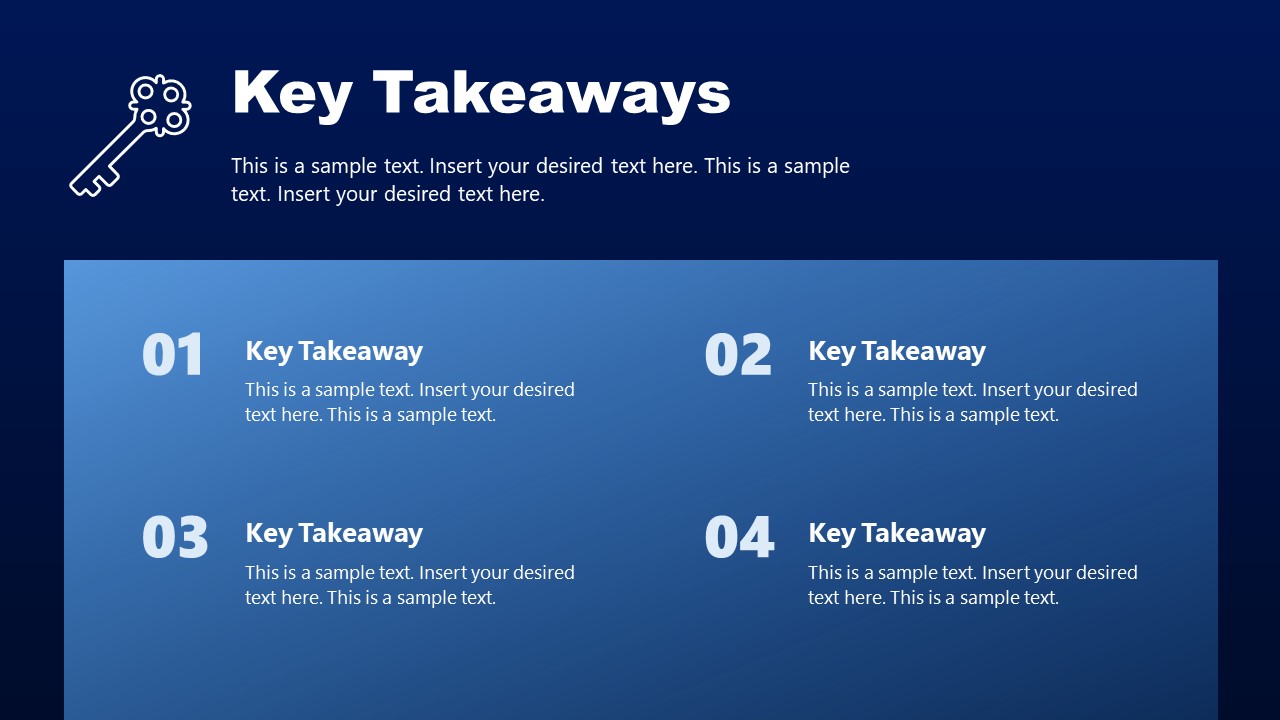 4 key takeaways powerpoint template presentation slides