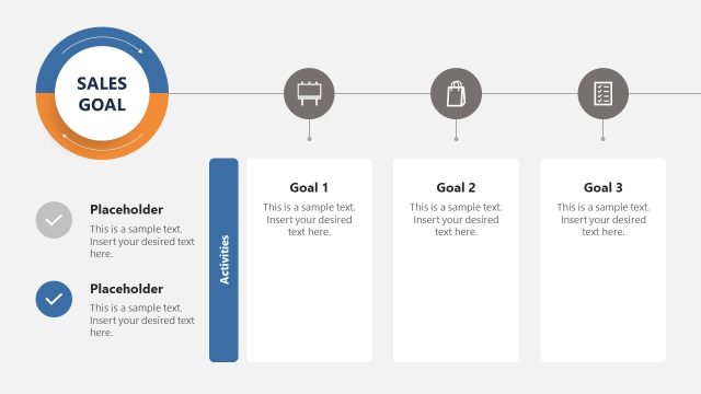Editable Sales Goals Presentation Slide for Activities