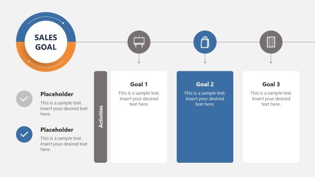 Goal 2 Slide – 6-Item Sales Goals PPT Slide Template
