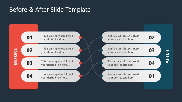 Connected Lines Diagram – Before & After PPT Slide