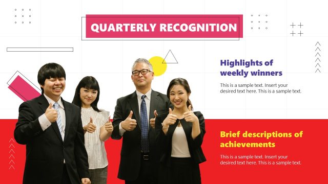 PowerPoint Template Slide for Quarterly Recognition