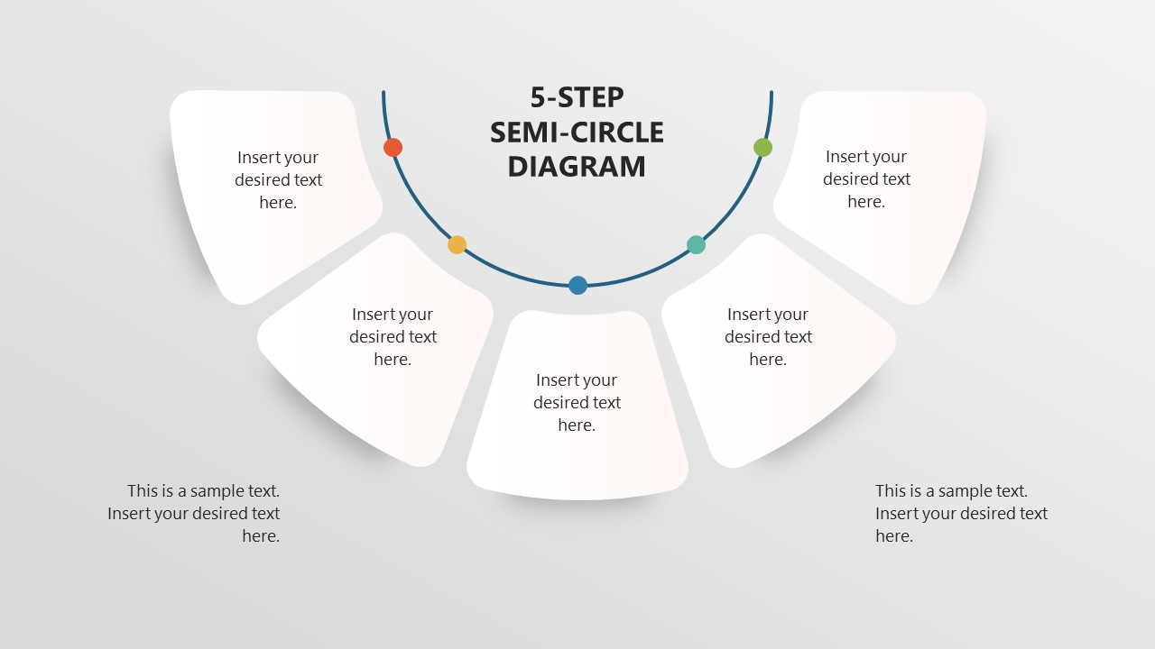 5 Step Semi Circle Diagram Template For Powerpoint 3771