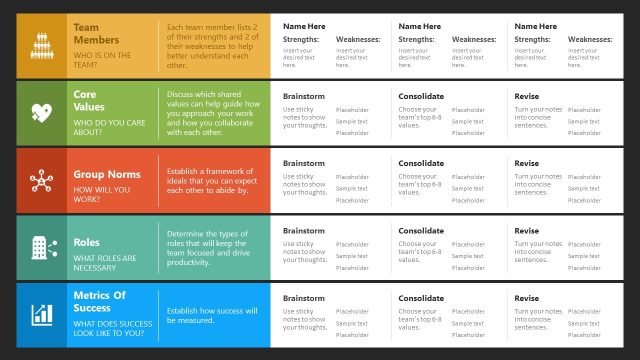 PPT Team Charter Slide Template for Presentation