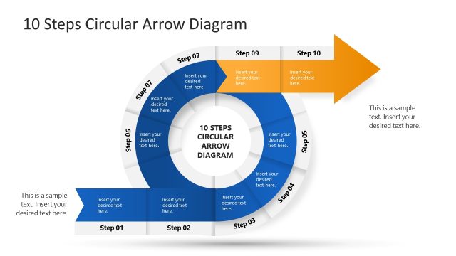 10-Step Circular Arrow PowerPoint Template