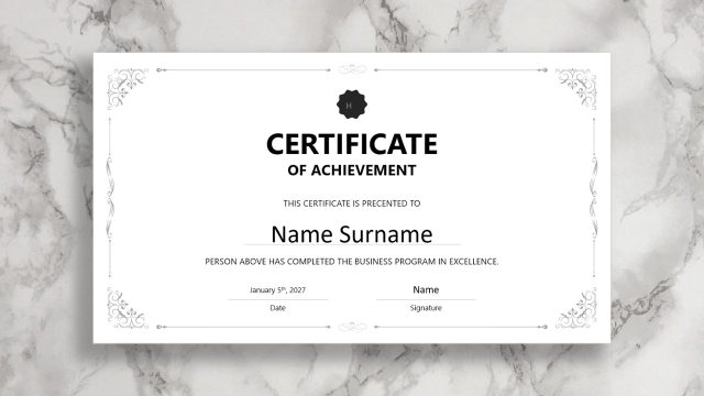 Certificate of Achievement Template for PowerPoint Presentation
