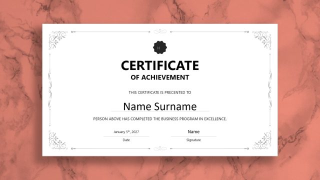 Certificate of Achievement PPT Presentation Template