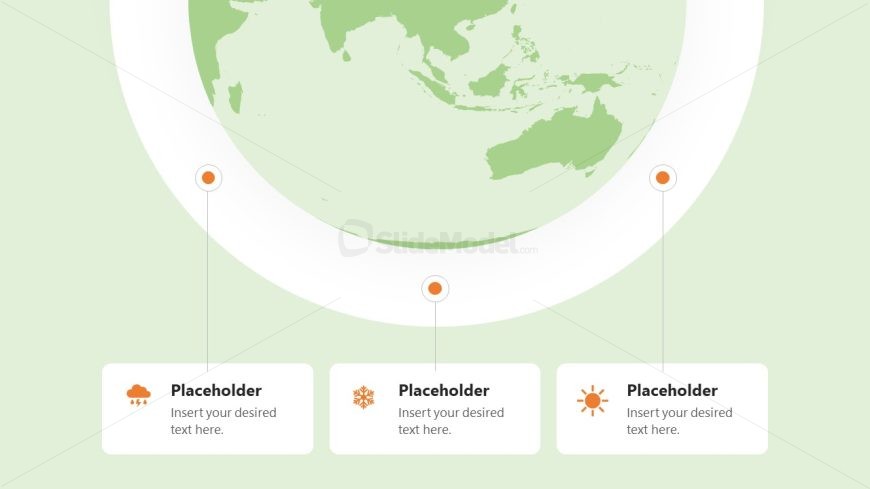 Earth Diagram Template for PowerPoint with Text Boxes