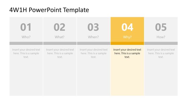 4W1H PowerPoint Template – Why Question Color Highlight Slide